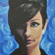 Audrey Hepburn, acryl op doek, 50 x 70 cm.