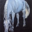 "Casper", gemengde techniek (acryl met as en manen van paard) op linnen, 60 x 80 cm; opdra