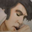 "Elvis", aquarel, met lijst 50x70 cm